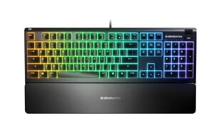 Клавиатура SteelSeries, Apex 3, RGB, Black, US цена и информация | Клавиатуры | pigu.lt