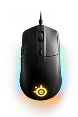 SteelSeries Rival 3, черный цена и информация | Мыши | pigu.lt