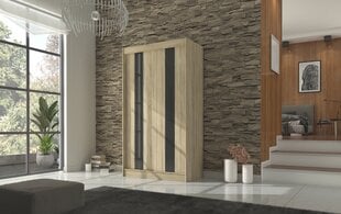 Шкаф ADRK Furniture Karen 120, цвета дуба/черный цена и информация | Шкафы | pigu.lt