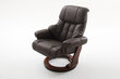 Fotelis su pufu MC Akcent Calgary, rudas/smėlio spalvos kaina ir informacija | Svetainės foteliai | pigu.lt