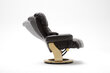 Fotelis su pufu MC Akcent Calgary, rudas/smėlio spalvos kaina ir informacija | Svetainės foteliai | pigu.lt