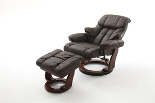 Кресло с пуфом MC Akcent Calgary, коричневое/коричневое цена и информация | Кресла в гостиную | pigu.lt
