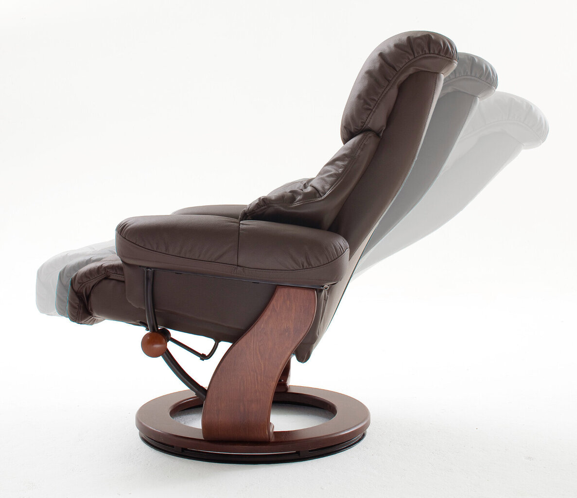 Fotelis su pufu MC Akcent Calgary, matinis rudas/smėlio spalvos kaina ir informacija | Svetainės foteliai | pigu.lt