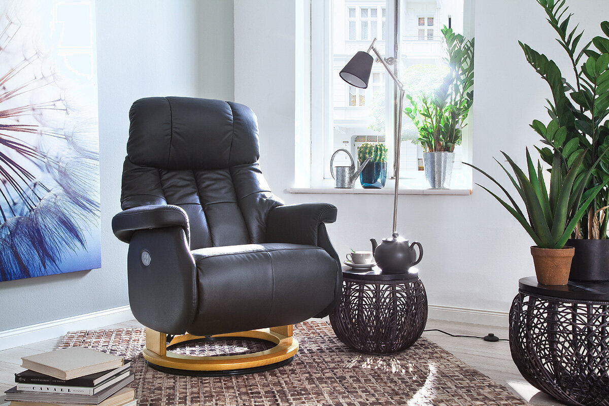Fotelis reglaineris MC Akcent Calgary Comfort XL, juodas/smėlio spalvos цена и информация | Svetainės foteliai | pigu.lt
