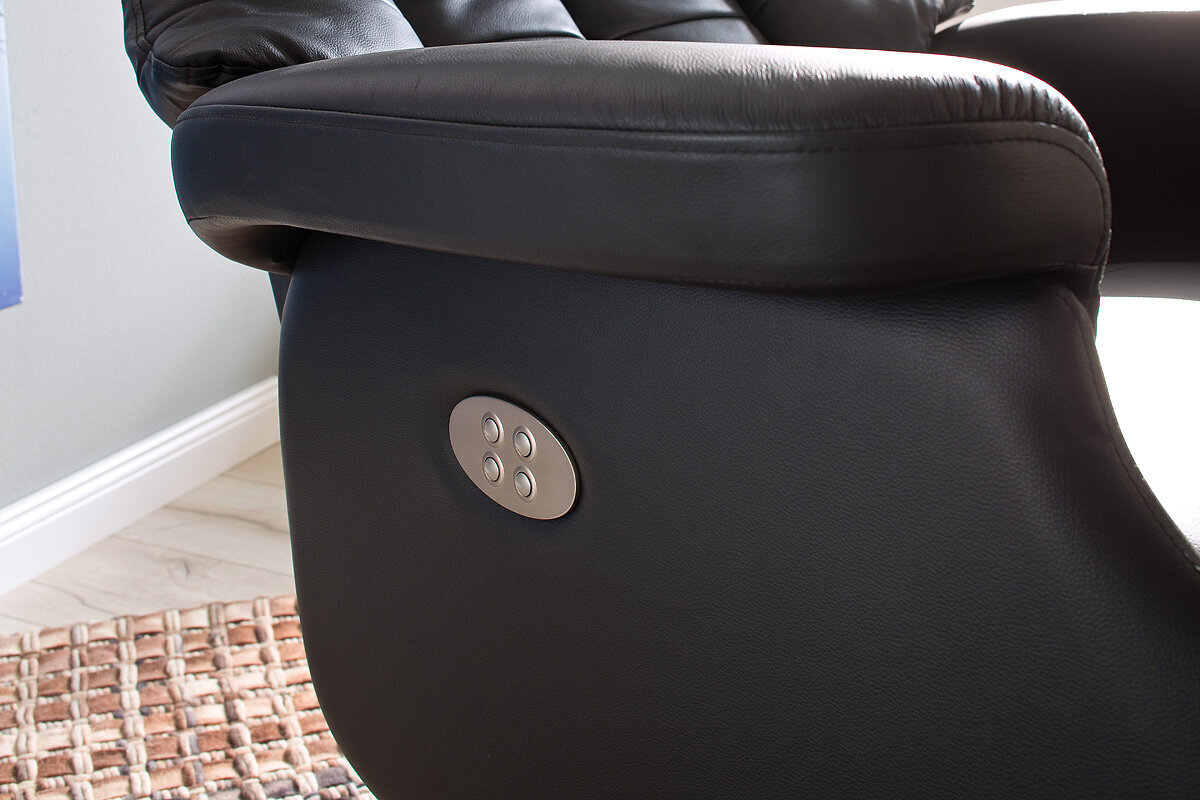 Fotelis reglaineris MC Akcent Calgary Comfort XL, matinis rudas/juodas kaina ir informacija | Svetainės foteliai | pigu.lt