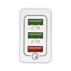 Адаптер для быстрой зарядки Wozinsky Quick Charge QC 3.0 3x USB 30W, белый (WWC-01) цена и информация | Зарядные устройства для телефонов | pigu.lt