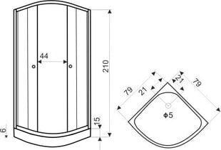 Dušo kabina Kerra Classic 80 su padėklu kaina ir informacija | Kerra Santechnika, remontas, šildymas | pigu.lt