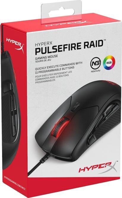 HyperX Pulsefire Raid, juoda kaina ir informacija | Pelės | pigu.lt