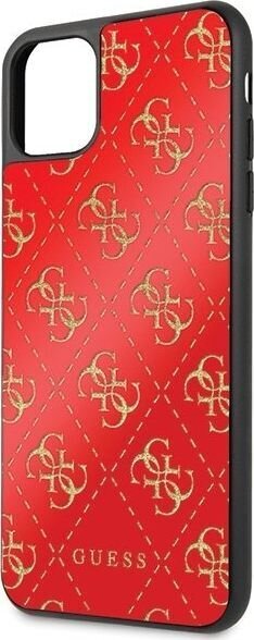 Guess GUHCN654GGPRE skirtas iPhone 11 Pro Max, raudona kaina ir informacija | Telefono dėklai | pigu.lt