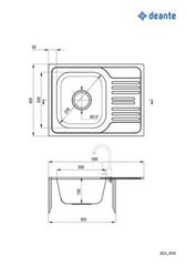 Мойка для кухни Deante Xylo ZEX 011А, сатин цена и информация | Раковины на кухню | pigu.lt
