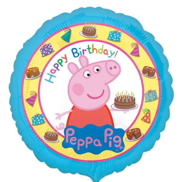 Folinis balionas Peppa Pig. Su gimimo diena, 43 cm kaina ir informacija | Balionai | pigu.lt