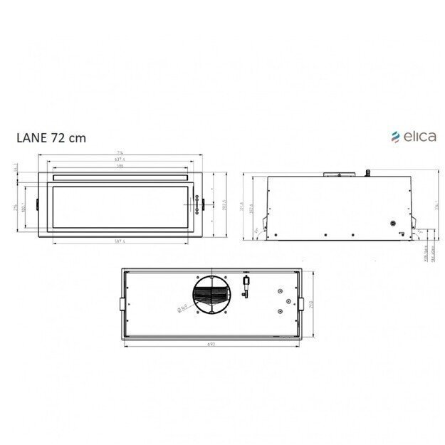 Elica Lane WH/A/72 kaina ir informacija | Gartraukiai | pigu.lt