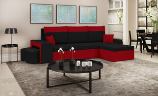 Универсальный угловой диван Bellezza Dakota, красный / черный цена и информация | Мягкие углы | pigu.lt
