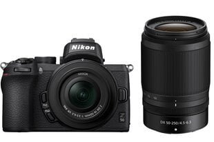 Nikon Z50 + NIKKOR Z DX 16-50mm f/3.5-6.3 VR + NIKKOR Z DX 50-250mm f/4.5-6.3 VR kaina ir informacija | Skaitmeniniai fotoaparatai | pigu.lt