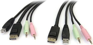 StarTech, DP4N1USB6 USB, DisplayPort, Audio, 1.8 м цена и информация | Кабели и провода | pigu.lt