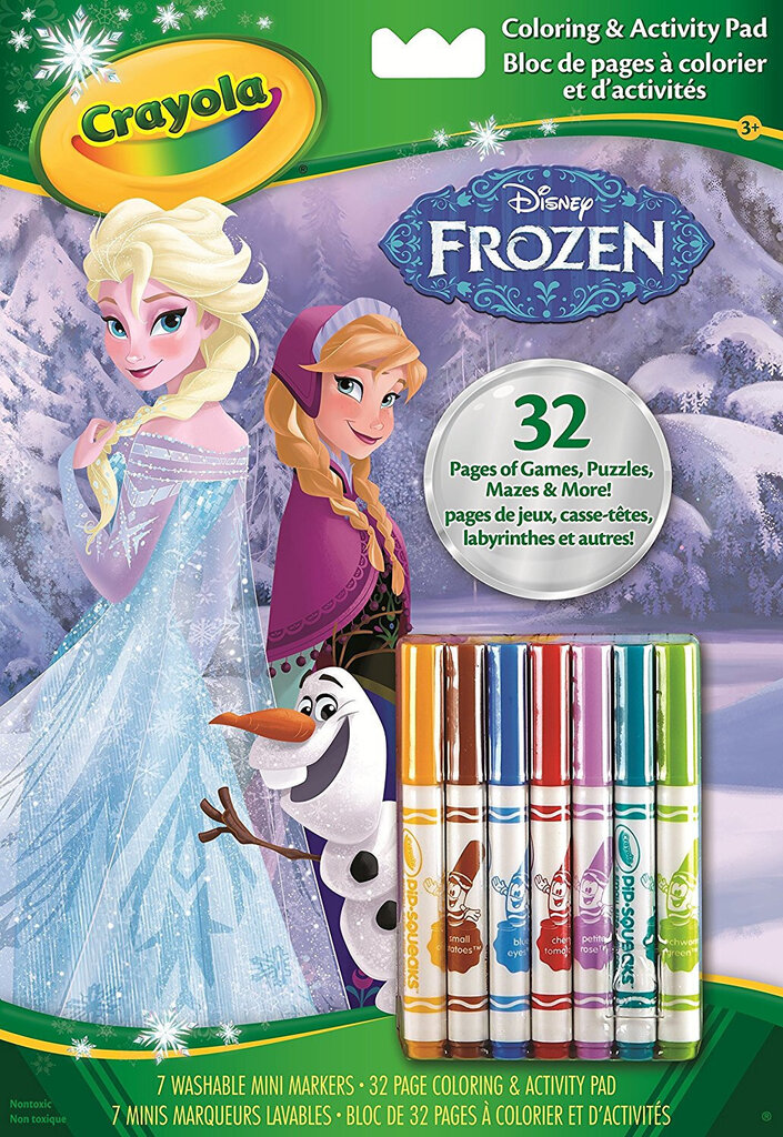 Spalvinimo rinkinys: spalvinimo knygelė Frozen + flomasteriai Crayola 7 vnt kaina ir informacija | Piešimo, tapybos, lipdymo reikmenys | pigu.lt