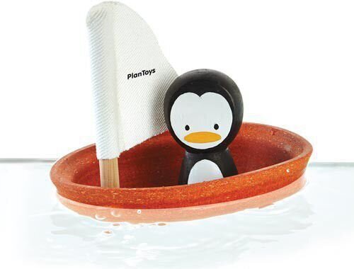 Žaislas PlanToys Sailing Boat Penguin цена и информация | Žaislai kūdikiams | pigu.lt