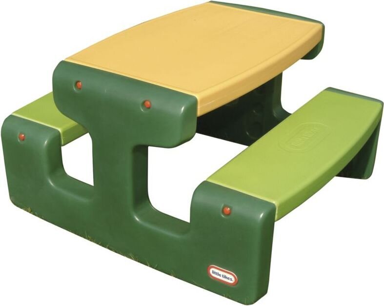 Staliukas su suoliukais Little Tikes 466A, žalias/geltonas цена и информация | Vaikiški lauko baldai | pigu.lt