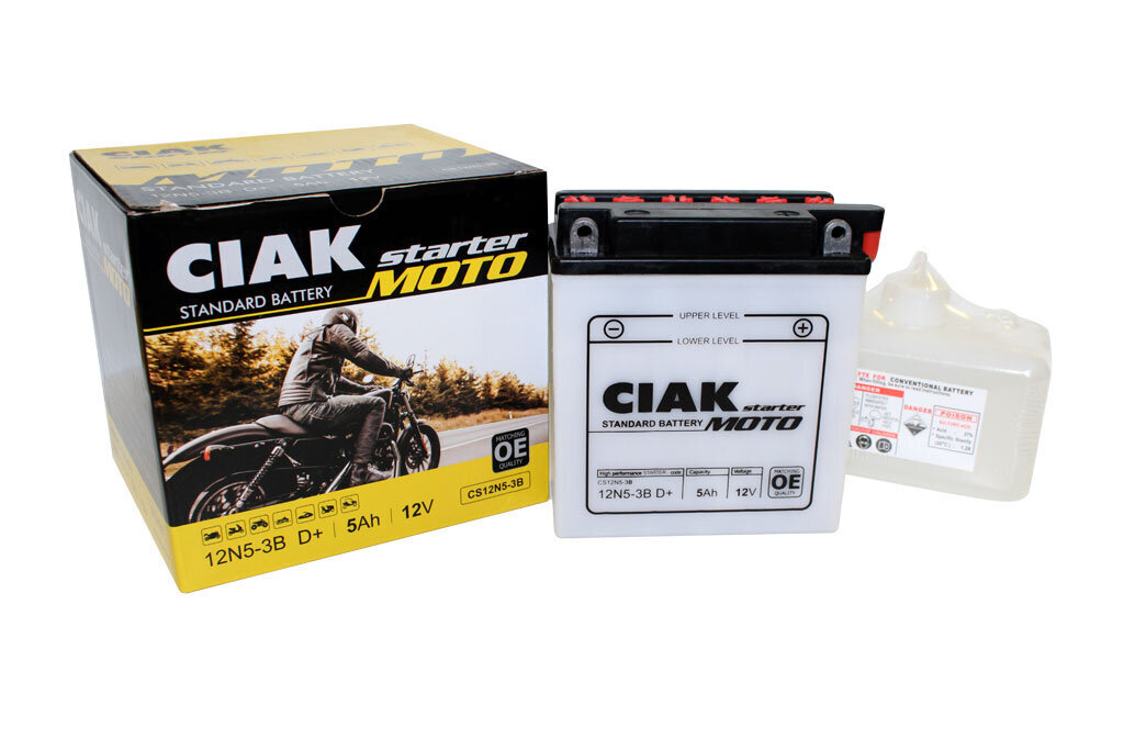 Akumuliatorius CIAK 12N5-3B 5Ah 12V kaina ir informacija | Moto akumuliatoriai | pigu.lt