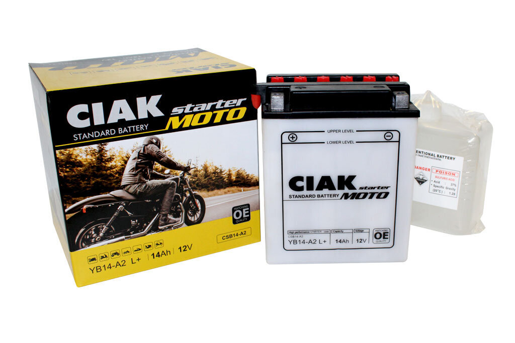 Akumuliatorius CIAK YB14-A2 14Ah 12V kaina ir informacija | Moto akumuliatoriai | pigu.lt