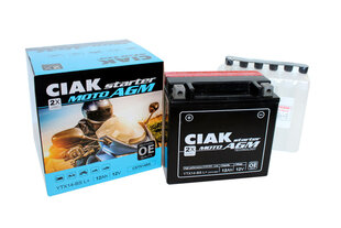 Аккумулятор CIAK YTX14-BS 12Ач 12В цена и информация | Мото аккумуляторы | pigu.lt