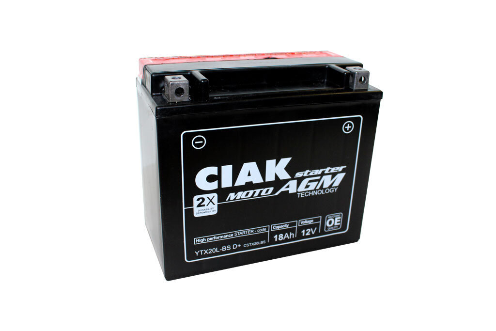 Akumuliatorius CIAK YTX20L-BS 18Ah 12V kaina ir informacija | Moto akumuliatoriai | pigu.lt