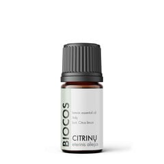 CITRINŲ 100% natūralus eterinis aliejus BIOCOS, 5 ml kaina ir informacija | Eteriniai, kosmetiniai aliejai, hidrolatai | pigu.lt