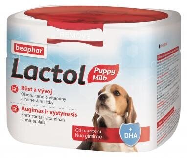 Beaphar Lactol pieno pakaitalas šuniukams, 250 g kaina ir informacija | Vitaminai, papildai, antiparazitinės priemonės šunims | pigu.lt