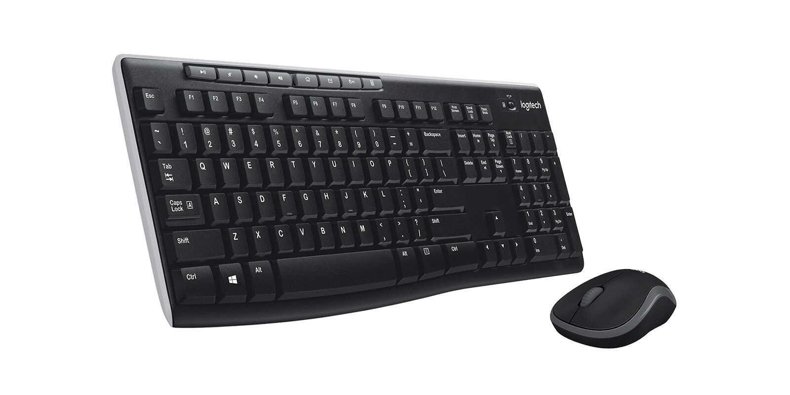 Belaidė klaviatūra Logitech MK270 (CZ) Combo, juoda kaina ir informacija | Klaviatūros | pigu.lt