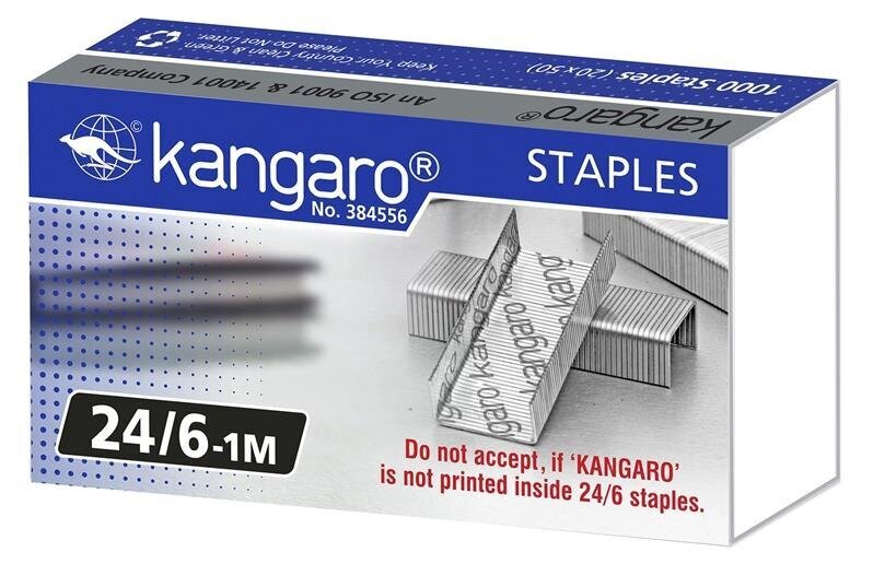 Sąsagėlės Kangaro Nr. 24/6, 1000 vnt. цена и информация | Kanceliarinės prekės | pigu.lt