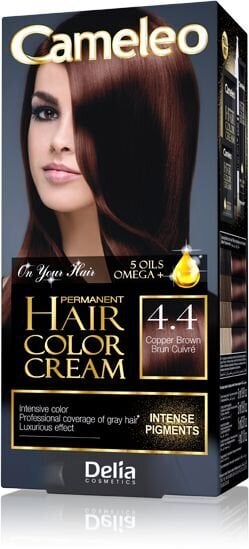 Ilgalaikiai plaukų dažai Delia Cameleo HCC Omega+ nr 4.4 Copper Brown kaina ir informacija | Plaukų dažai | pigu.lt