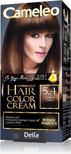 Ilgalaikiai plaukų dažai Delia Cameleo HCC Omega+ nr 5.4 Chestnut kaina ir informacija | Plaukų dažai | pigu.lt