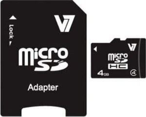 V7 MicroSDHC 4GB (+ SD adapteris) kaina ir informacija | Atminties kortelės telefonams | pigu.lt