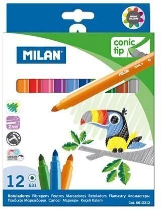 Flomasteriai Milan Conic, 12 spalvų kaina ir informacija | Piešimo, tapybos, lipdymo reikmenys | pigu.lt