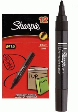 Žymekliai Sharpie M15, juodi, 12 vnt. цена и информация | Kanceliarinės prekės | pigu.lt