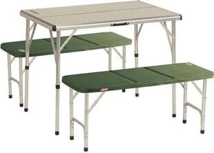 Stalo ir suolų komplektas Coleman Pack-Away Table For 4, žalias, 90 x 39 x 9 cm kaina ir informacija | Turistiniai baldai | pigu.lt