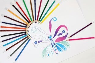 Spalvoti pieštukai FIORELLO Super Soft, 12 spalvų цена и информация | Принадлежности для рисования, лепки | pigu.lt