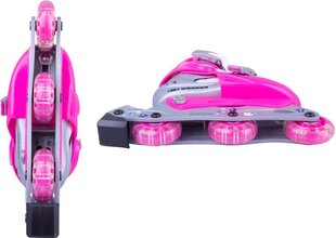 Комплект детских роликовых коньков со светящимися колесами и защит Worker Polly LED - XS 26-29 цена и информация | Роликовые коньки | pigu.lt