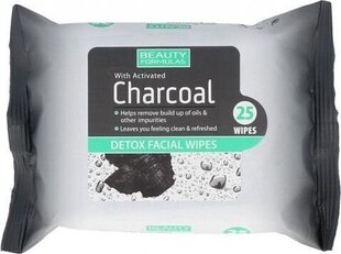 Drėgnos valomosios veido servetėlės Beauty Formulas Charcoal 25 vnt. kaina ir informacija | Veido prausikliai, valikliai | pigu.lt