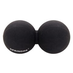 Двойной массажный мячик Springos, черный цена и информация | Аксессуары для массажа | pigu.lt