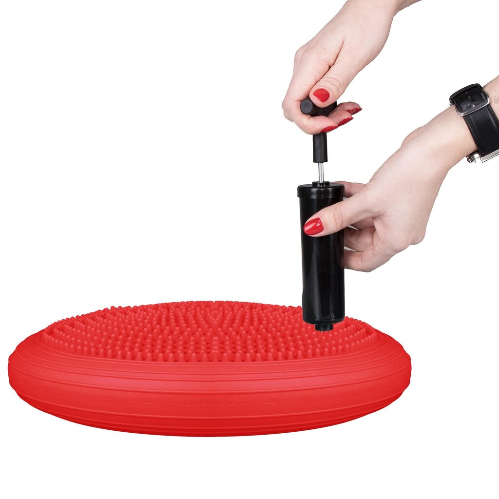 Balansinis diskas Springos Pro, su pompa, raudonas цена и информация | Balansinės lentos ir pagalvės | pigu.lt