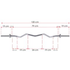 Fitneso svarmenų strypas Springos FA1050 120 cm 25 mm kaina ir informacija | Svoriai, svarmenys, štangos | pigu.lt