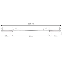 Olimpinis strypas Springos FA1052 220 cm 20 kg kaina ir informacija | Svoriai, svarmenys, štangos | pigu.lt