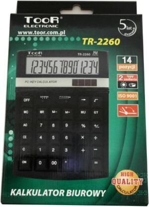 Skaičiuotuvas Toor 2260, 14 skaitmenų kaina ir informacija | Kanceliarinės prekės | pigu.lt