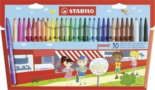 Stabilo flomasteriai Power, 30 spalvų kaina ir informacija | Piešimo, tapybos, lipdymo reikmenys | pigu.lt