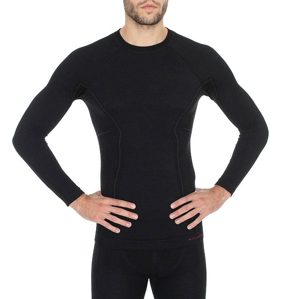 Termo marškinėliai vyrams Brubeck Active Wool LS12820, juodi цена и информация | Vyriški apatiniai marškinėliai | pigu.lt