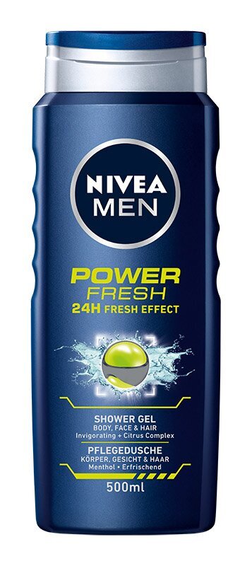 Dušo želė Nivea men Power Fresh, 500 ml kaina ir informacija | Dušo želė, aliejai | pigu.lt