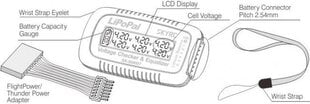 SkyRC тестер аккумуляторов LiPo 6S LiPoPal, SK-500007-01 цена и информация | Автомобильные электропринадлежности 12V | pigu.lt