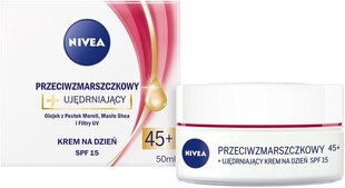 Rinkinys Nivea moterims: dieninis kremas nuo raukšlių 45+, 50 ml + stiprinantis kremas SPF15, 50 ml kaina ir informacija | Veido kremai | pigu.lt