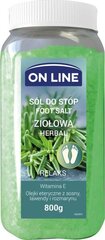 Pėdų druska On Line Relax žolelių, 800 g kaina ir informacija | Dušo želė, aliejai | pigu.lt